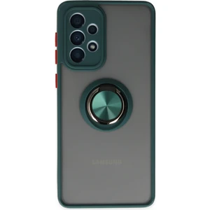 Aqua Aksesuar Samsung Galaxy A33 5g Kılıf Standlı Yüzüklü Buzlu Tasarım Arka Kapak - Yeşil