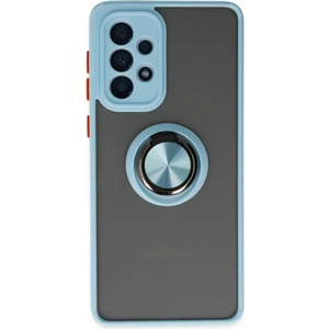 Aqua Aksesuar Samsung Galaxy A33 5g Kılıf Standlı Yüzüklü Buzlu Tasarım Arka Kapak - Buz Mavi