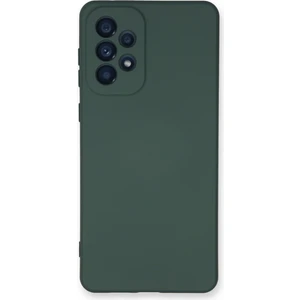 Aqua Aksesuar Samsung Galaxy A53 5g Kılıf Lansman Içi Kadife Lüx Tasarım Silikon Kapak - Koyu Yeşil