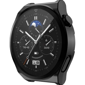 Huawei Watch Gt3 Pro 46MM Uyumlu Ekran ve Kasa Koruyucu Silikon 360 Derece Tam Kaplar Gard Military Zırh Tank