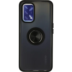 Aqua Aksesuar Oppo A74 4g Kılıf Standlı Yüzüklü Buzlu Tasarım Arka Kapak - Siyah