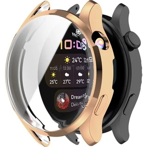 Huawei Watch Gt3 Pro 46MM Uyumlu Ekran ve Kasa Koruyucu Silikon 360 Derece Tam Kaplar Gard Military Zırh Tank