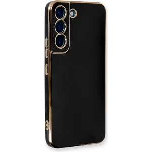 Aqua Aksesuar Samsung Galaxy S22 Plus Kılıf Özel Tasarım Fit Kalıp Lüx Dizayn Silikon Kapak - Siyah