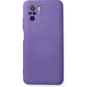 Aqua Aksesuar Xiaomi Redmi Note 10S Kılıf Lansman Içi Kadife Lüx Tasarım Silikon Kapak - Mor
