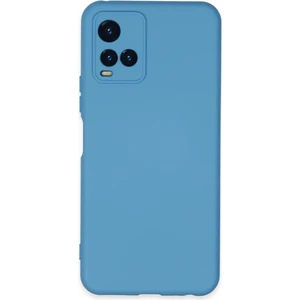 Aqua Aksesuar Vivo Y21S Kılıf Lansman Içi Kadife Lüx Tasarım Silikon Kapak - Mavi