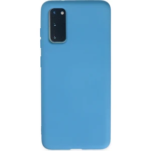 Aqua Aksesuar Samsung Galaxy S20 Plus Kılıf Lansman Içi Kadife Lüx Tasarım Silikon Kapak - Mavi