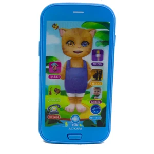 Kedili Telefon Türkçe Sesli 12 Fonksiyonlu Mavi