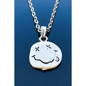 Trend Collection Antik Gümüş Kaplama Smile Gülen Yüz Kolye