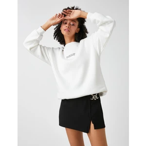 Slogan Baskılı Sweatshirt