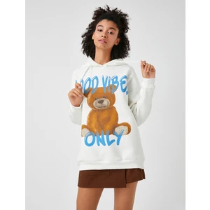 Kapüşonlu Sweatshirt Slogan Baskılı