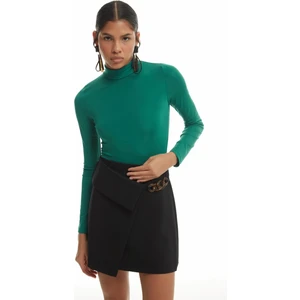 Balıkçı Yaka Bodysuit Koyu Yeşil