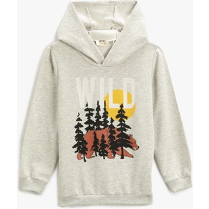 Baskılı Kapüşonlu Sweatshirt