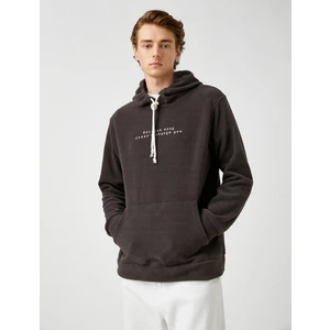 Polar İşlemeli Kapşonlu Sweatshirt Şardonlu