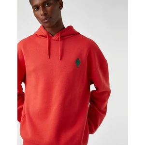 Kaktüs Işlemeli Kapşonlu Sweatshirt