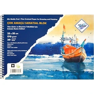 Art Liva Sanatsal Resim Defteri Multi Teknik Dokulu 170 Gr. 25X35 Cm. 20 Yaprak (SD-103)