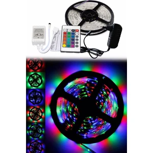 LED Animasyonlu Tak Çalıştır Kumandalı Trafolu Rgb Şerit LED 5 Metre