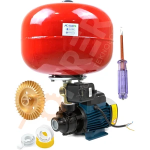 Tam Bakır Sargılı DKM60-1 24 Lt Tank Santrifüj Otomatik Pompa Paket Hidrofor 0,5 Hp 1" Giriş Çıkış