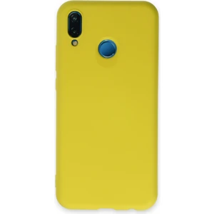 Aqua Aksesuar Huawei P20 Lite Kılıf Lansman Içi Kadife Lüx Tasarım Silikon Kapak - Sarı