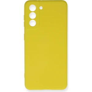 Aqua Aksesuar Samsung Galaxy S21 Fe Kılıf Lansman Içi Kadife Lüx Tasarım Silikon Kapak - Sarı