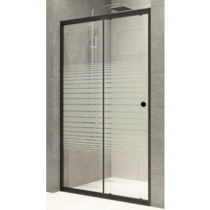 Duşakabin Ön Cephe 4mm Siyah Çizgili Yükseklik 180 cm - 110 cm