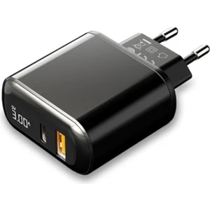 CH-7170 Pd3.0 20W 1xusb 1xtype-C Girişli LED Göstergeli Şarj Adaptörü-Siyah
