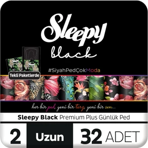 Black Premium Plus Günlük Ped Uzun 32 Adet Ped
