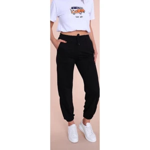 DAXİS Sportwear Company  Kadın Siyah Jogger Iki Iplik Beli Lastikli Eşofman Altı