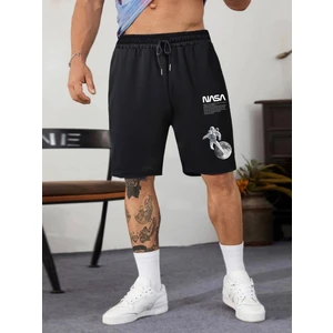 DAXİS Sportwear Company Erkek Kısa Şort Nasa Astronot Desenli Rahat Kesim Yazlık