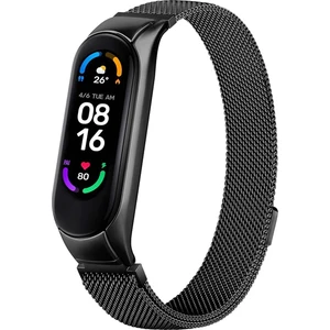 M.TK Moveteck Xiaomi Mi Band 7 Uyumlu Kordon Metal Manyetik Hasır Örgülü Çelik Mıknatıslı Kayış