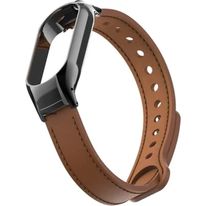 M.TK Moveteck Xiaomi Mi Band 7 Kordon Leather Dikişli Hakiki Deri Kayış Tokalı Klasik Ayarlanabilir