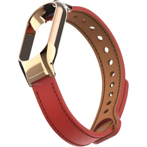 M.TK Moveteck Xiaomi Mi Band 7 Kordon Leather Dikişli Hakiki Deri Kayış Tokalı Klasik Ayarlanabilir