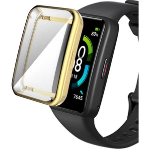 M.TK Moveteck Huawei Band 7 Watch Kasa Tam Kaplar Koruyucu Koruyucu Silikon Kap