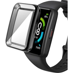 M.TK Moveteck Huawei Band 7 Watch Kasa Tam Kaplar Koruyucu Koruyucu Silikon Kap