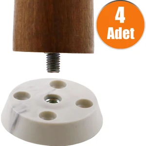 Mobilya Masa Sehpa Ayağı Bağlantı Aparatı Düz Ayak Tabanı Beyaz (4 Adet)