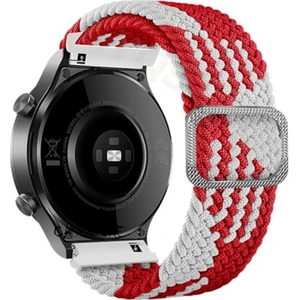 M.TK Moveteck Huawei Watch Gt3 42MM Kordon Örgü Tokalı Gökkuşağı Renkli Kumaş Bileklik (20MM )