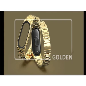 M.TK Moveteck Xiaomi Mi Band 7 Uyumlu Kordon Kayış Klasik Metal Baklalı Ayarlanır Gold Kordon