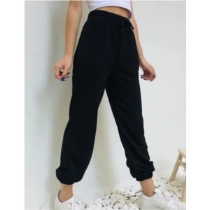 DAXİS Sportwear Company  Kadın Siyah Düz Altı Lastikli Eşofman Altı