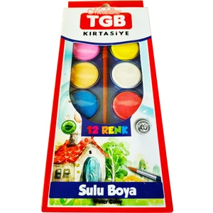 TGB 12 Renk Suluboya Seti Canlı Renkler İçin Yüksek Standartlı 12 Parça