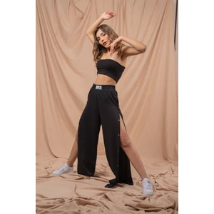 Cng Moda Kadın Siyah Brooklyn Çıtçıtlı Bol Paça Eşofman