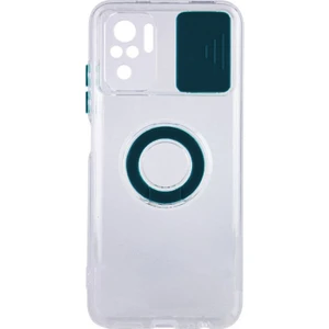 Xiaomi Redmi Note 10 - 10S Kılıf Sürgülü Kamera Lens Korumalı Yüzük Standlı Silikon Kılıf
