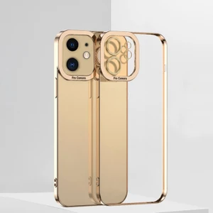 Fashion Series iPhone 12 Mini 5.4inç Kılıf Renkli Kenar Lazer Çerçeveli Silikon Kılıf