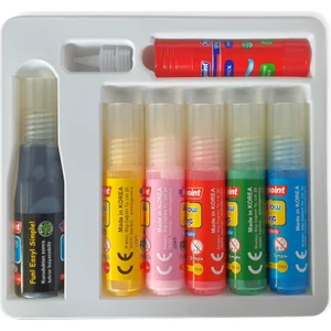 Yıkanabilir Cam Boyası 5 Renk 20 ml + Siyah Kontür 40 ml + Stick Yapıştırıcı 8 gr