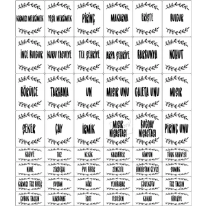 Meleni Home 48 Adet Baharat Kavanoz Etiketi - Bakliyat Baharat Sticker Etiket