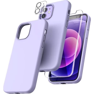 Iphone 12 Lansman Silikon Kılıf Içi Kadife Telefon Uyumlu Çentikli Ekran Koruyucu Kamera Koruyucu 3lü Set