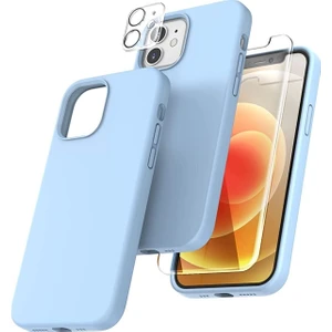 Iphone 12 Lansman Silikon Kılıf Içi Kadife Telefon Uyumlu Çentikli Ekran Koruyucu Kamera Koruyucu 3lü Set