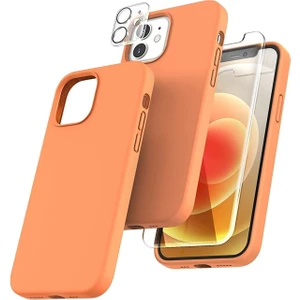Iphone 12 Lansman Silikon Kılıf Içi Kadife Telefon Uyumlu Çentikli Ekran Koruyucu Kamera Koruyucu 3lü Set