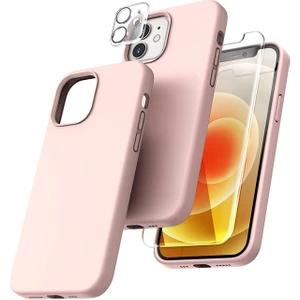 Iphone 12 Lansman Silikon Kılıf Içi Kadife Telefon Uyumlu Çentikli Ekran Koruyucu Kamera Koruyucu 3lü Set
