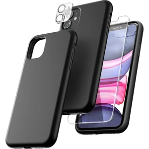 Iphone 11 Lansman Silikon Kılıf Içi Kadife Telefon Uyumlu Çentikli Ekran Koruyucu Kamera Koruyucu 3lü Set