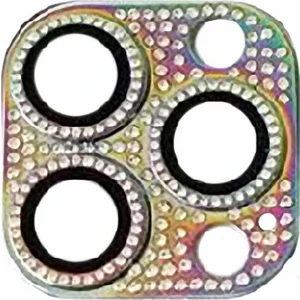 Kny Apple Iphone 13 Pro Max Için Renkli Taşlı Kamera Lens Koruyucu