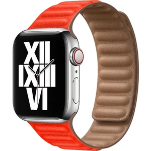 Apple Watch Uyumlu 7 45 mm Manyetik Baklalı Deri Kayış Kordon